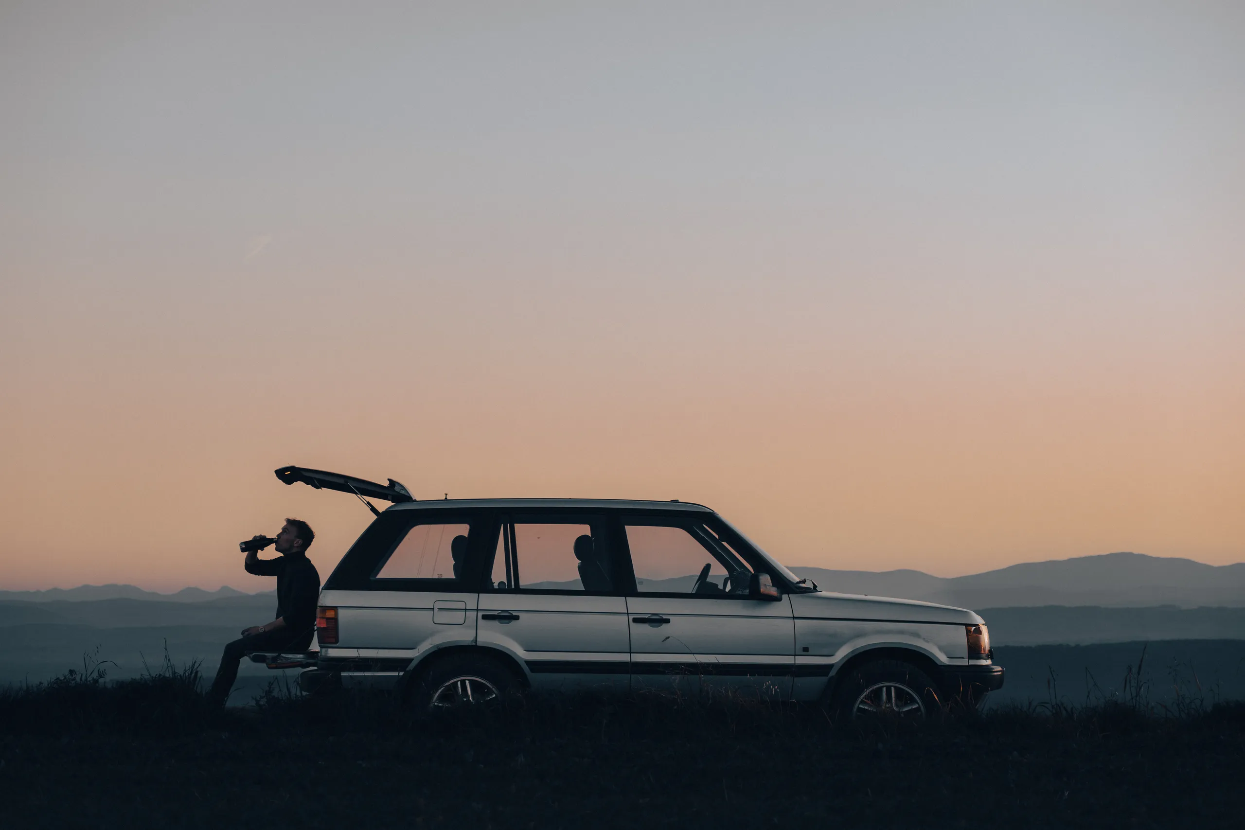 Range Rover at dusk